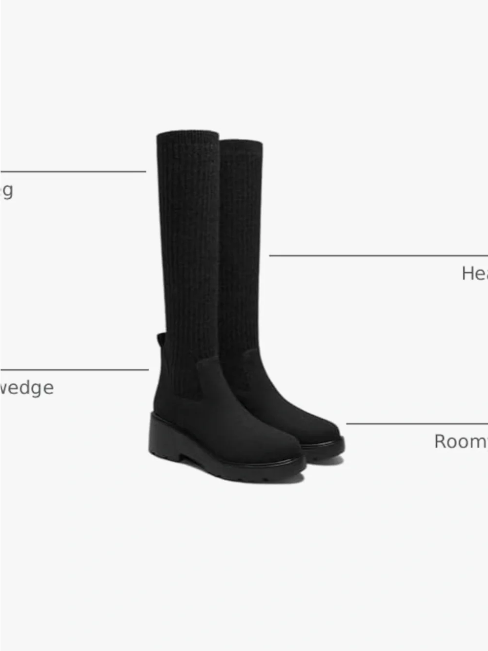 Vivaia knit waterproof boot - black 39